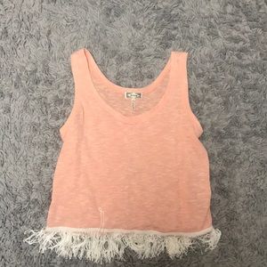 Peach tank top with frills
